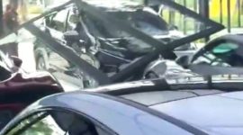 Showroom mobil mewah ditabrak Mitsubushi Xpander di Pantai Indah Kapuk (PIK) 2, Teluk Naga Kota Tangerang, Banten Foto: Ist