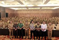 Seluruh Kepala Desa se-Kabupaten Madiun mengikuti bimbingan teknis (bimtek) netralitas aparatur desa di Bima Grand Ballroom, Hotel Aston, Kota Madiun, Senin (23/9/2024).