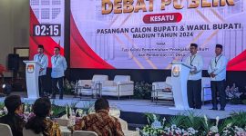 KPU Kabupaten Madiun menggelar Debat Kesatu Pilkada Madiun 2024 di RM Icha Orient Tarsan, Desa Ngepeh, Kecamatan Saradan, Kabupaten Madiun, pada Selasa (22/10/2024).
