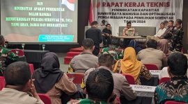 Panwaslu Kecamatan Kartoharjo, Kota Madiun gelar rapat kerja teknis di I-Club Madiun, Rabu (13/11/2024) malam.