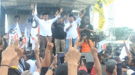 Kampanye akbar Paslon Harmonis di Gudang Tentrem, Desa Purworejo, Kecamatan Pilangkenceng, Minggu (17/11/2024).