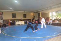 Turnamen pencak silat Tunas Muda Cup (TMC) ketiga digelar di Sasana Kridha Mulya, Babadan Lor, Kecamatan Balerejo, Kabupaten Madiun, Minggu (15/12/2024)
