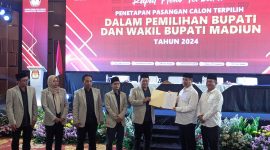 Prosesi penetapan pemenang Pilkada Madiun 2024 di Aston Hotel, Kamis (9/1/2025)
