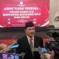 Walikota Madiun terpilih Maidi memberikan keterangan kepada wartawan.
