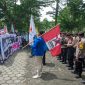 Unjuk rasa Formad Raya (Forum Mahasiswa Madiun Raya) di gedung DPRD Kabupaten Madiun, Kamis (20/2/2025)