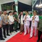Jajaran Forkopimda dan sejumlah tokoh Kabupaten Madiun sambut Bupati dan Wakil Bupati Madiun Hari Wuryanto dan Purnomo Hadi di Pendopo Muda Graha, Kamis (20/2/2025) malam.