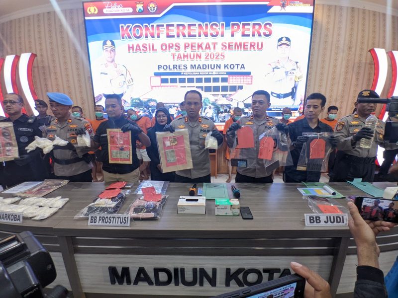 Press release hasil Ops Pekat Semeru 2025 Polres Madiun Kota, Selasa (11/3/2025)