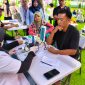 Pemeriksaan kesehatan gratis oleh KAI Daop 7 Madiun di kawasan Tamris Park, Maospati, Kabupaten Magetan, Minggu (25/5/2025)