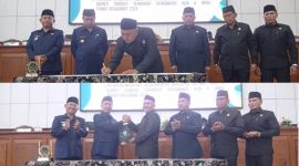 Penandatanganan kesepakatan bersama antara DPRD dan Bupati Madiun terkait perubahan KUA dan PPAS tahun anggaran 2025.