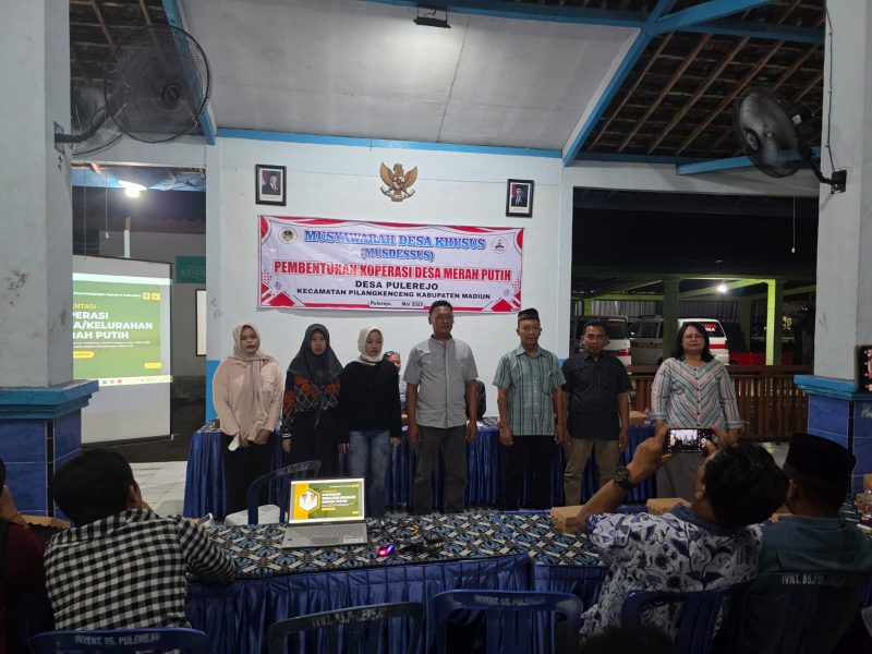Musdessus Desa Pulerejo pada akhir Mei 2025 hasilkan pembentukan kepengurusan Koperasi Merah Putih periode 2025-2030.