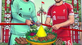 Gambar ilustrasi kartun yang diunggah oleh akun resmi Facebook Liverpool FC berbahasa Indonesia, pada Jumat malam (15/8/2025). Sumber Foto : Akun Facebook Liverpool FC. 