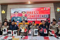 Polres Madiun gelar Press release di Mapolres Madiun, Jumat (8/8/2025). 