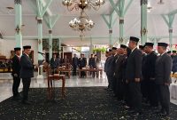 Pelantikan dan pengambilan sumpah jabatan Eselon II berlangsung di Pendopo Muda Graha, Kamis (21/8/2025) siang.