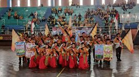 Penampilan salah satu peserta lomba Pocil Kabupaten Madiun di GOR Wilis, Selasa (28/10/2025) 