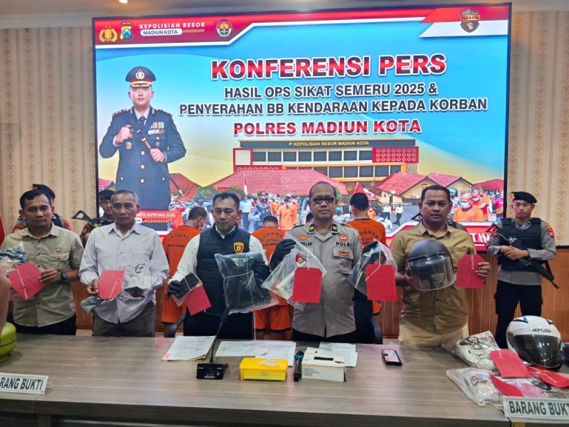 Satreskrim Polres Madiun Kota bongkar 6 kasus dalam Operasi Sikat Semeru 2025.