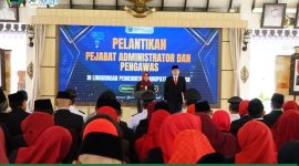 Bupati Magetan Nanik Sumantri melantik 185 pejabat eselon III dan IV sebagai Pejabat Administrator dan Pengawas di lingkungan Pemerintah Kabupaten Magetan di Pendopo Surya Graha Magetan, Jumat (30/1/2026). Foto : Prokopim Pemkab Magetan