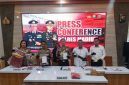 Polres Madiun gelar konferensi pers kasus pembunuhan perempuan pemilik warung Saradan, Senin (11/5/2026).