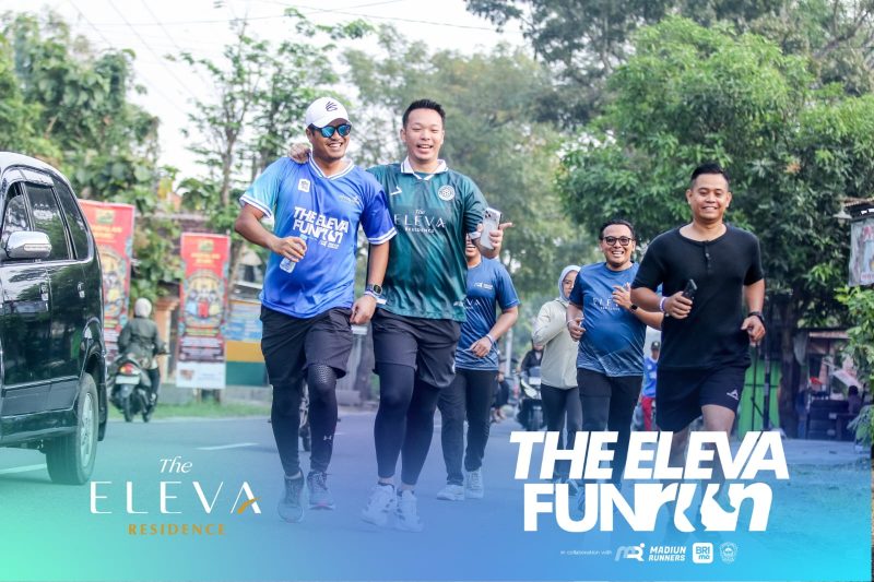 Eleva Fun Run 2026 yang digelar di kawasan Perumahan Eleva, Desa Mojopurno, Kecamatan Wungu, Kabupaten Madiun, Jumat (23/5/2026).