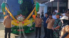 Bupati Madiun Hari Wuryanto meluncurkan Mobil Rontgen Keliling dalam rangkaian Bhakti Harmoni Bersahaja (Bahana Bersahaja) di Desa Dempelan, Kecamatan Madiun, Rabu (22/7/2026)