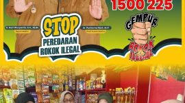 Berantas peredaran rokok ilegal, tim gabungan menyisir sejumlah toko dan warung di Desa Sirapan dan Desa Dimong, Kecamatan Madiun, Kamis (13/8/2026)