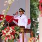 Bupati Ngawi Ony Anwar Harsono pimpin upacara peringatan HUT ke 81 Kemerdekaan Republik Indonesia di Alun-alun Merdeka Ngawi, Senin (17/8/2026). Foto : Istimewa