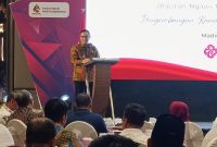 Plt Wali Kota Madiun, F. Bagus Panuntun memberikan sambutan dalam Sarasehan Pawitan Dirogo, Jumat (21/8/2026) 
