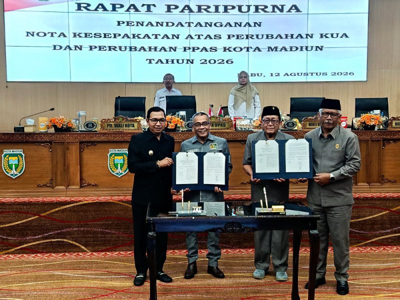 Pemkot Madiun dan DPRD Sepakati Perubahan KUA-PPAS 2026 dalam rapat paripurna, Rabu (12/8/2026) 