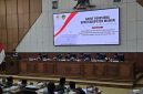 Rapat paripurna DPRD Kabupaten Madiun dengan agenda penyampaian pengantar nota keuangan Rancangan APBD 2027, Rabu (14/10/2026).